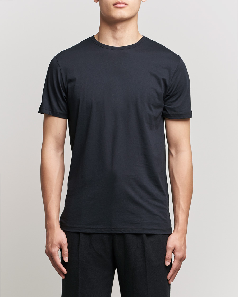 Heren | T-shirts met korte mouwen | Stenströms | Solid Cotton T-Shirt Black