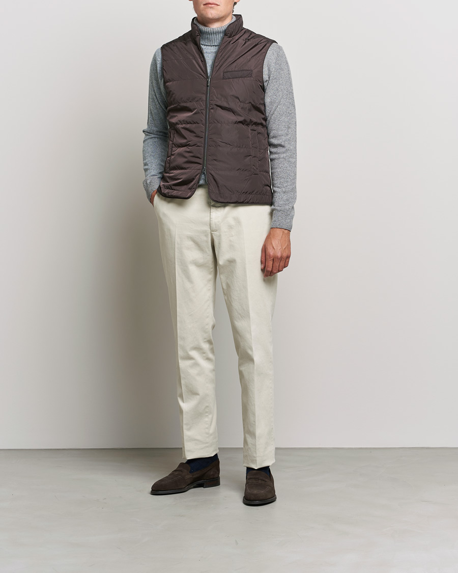 Heren | Jassen | Stenströms | Padded Nylon Vest Brown