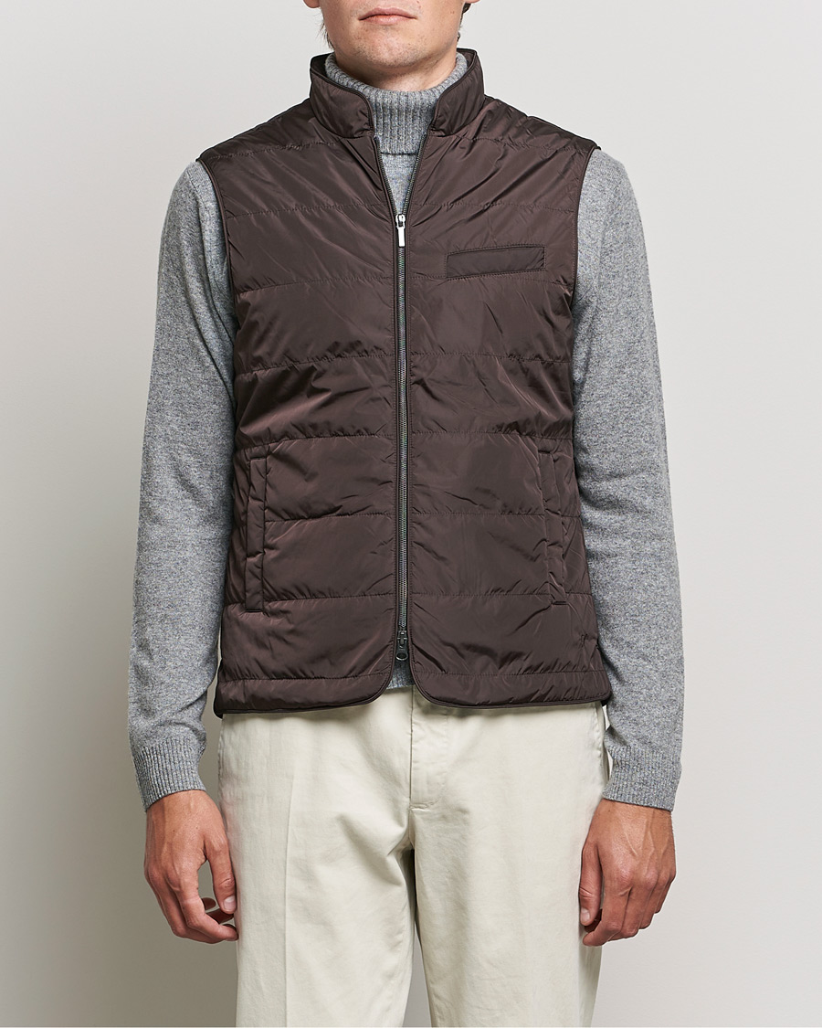 Heren | Jassen | Stenströms | Padded Nylon Vest Brown