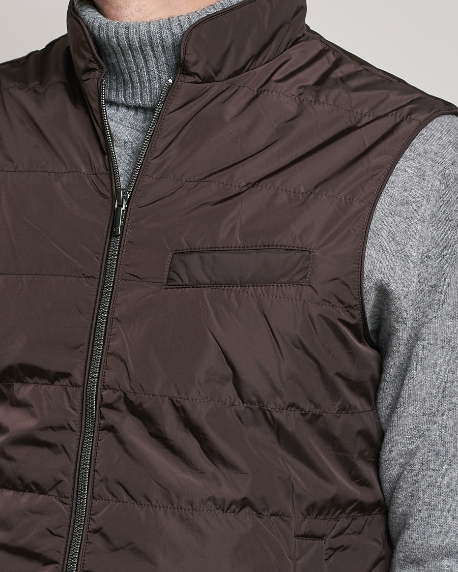 Heren | Jassen | Stenströms | Padded Nylon Vest Brown