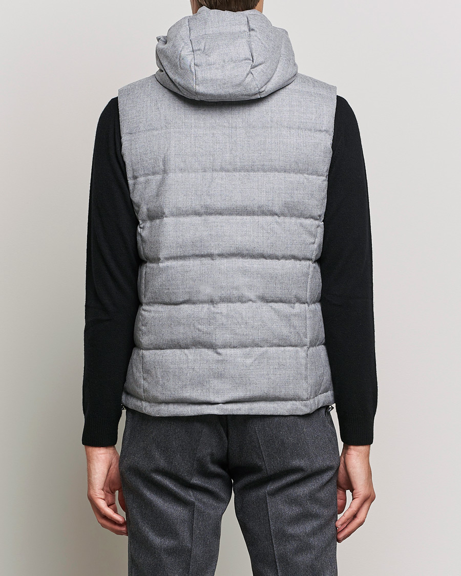 Heren | Jassen | Stenströms | Hooded Flannel Vest Grey