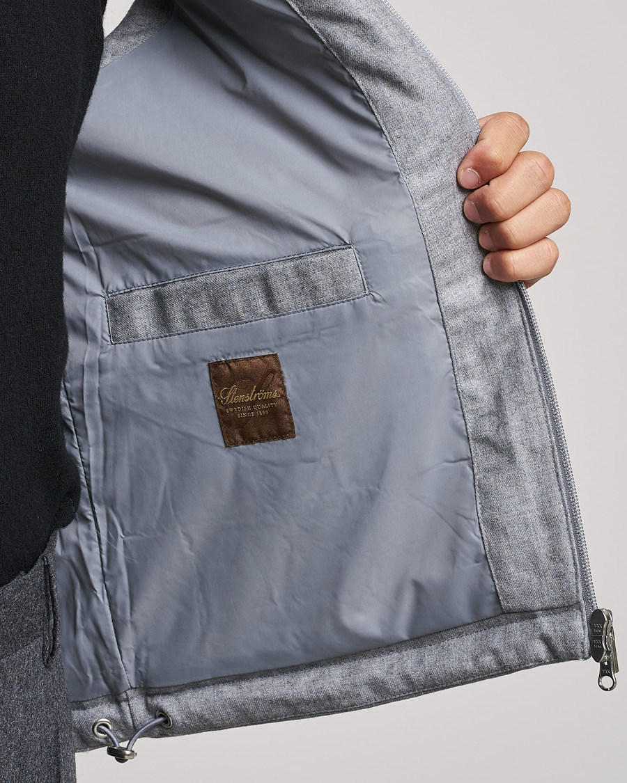Heren | Jassen | Stenströms | Hooded Flannel Vest Grey
