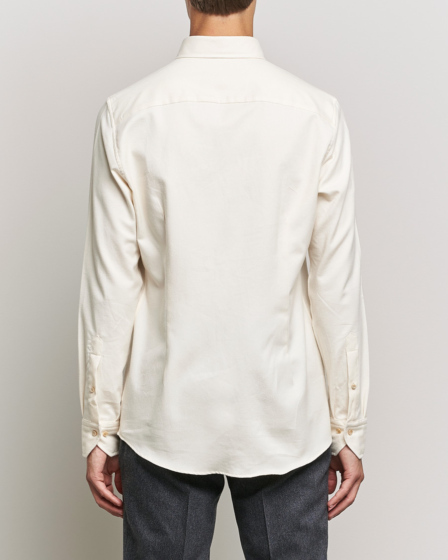 Heren | Overhemden | Stenströms | Slimline Flannel Shirt Off White