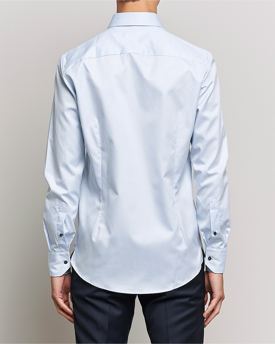 Heren | Overhemden | Stenströms | Slimline Cut Away Contrast Shirt Blue