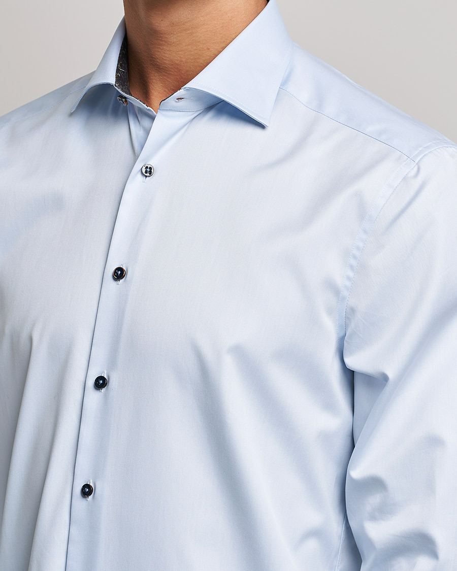 Heren | Overhemden | Stenströms | Slimline Cut Away Contrast Shirt Blue