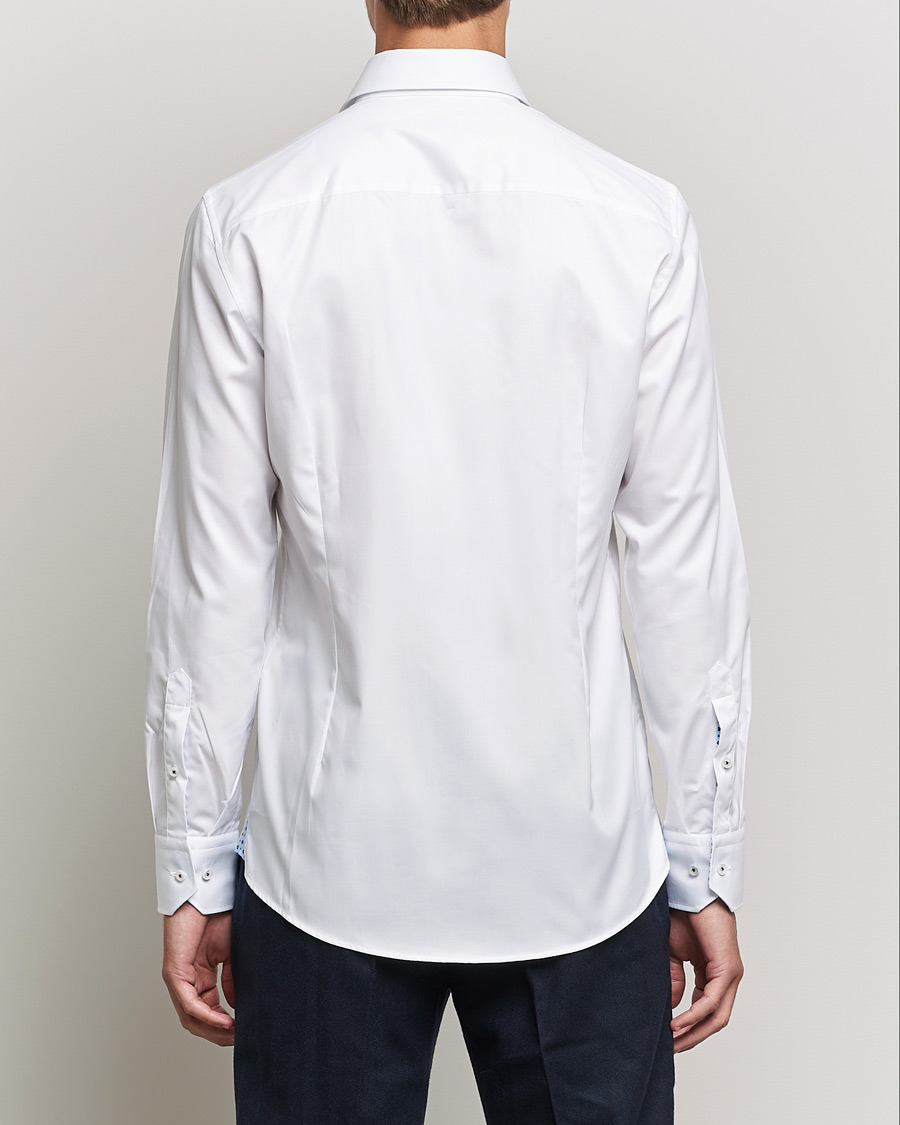 Heren | Overhemden | Stenströms | Slimline Cut Away Contrast Shirt White