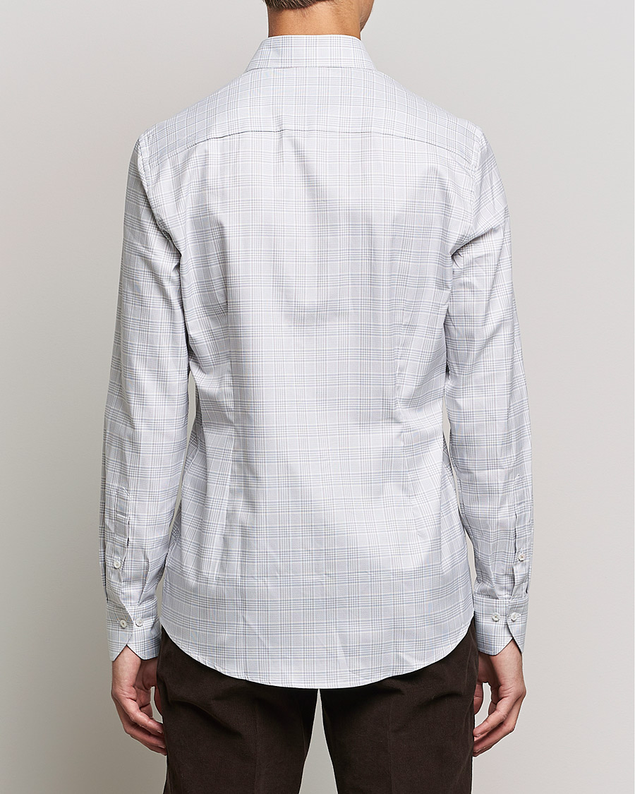 Heren | Overhemden | Stenströms | Slimline Cut Away Checked Shirt Green