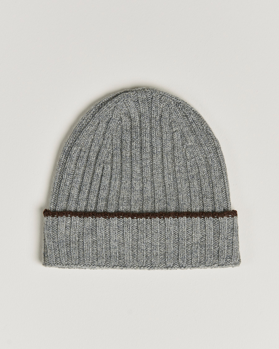 Heren | Stenströms Wool Cashmere Ribbed Beanie Grey | Stenströms | Wool Cashmere Ribbed Beanie Grey