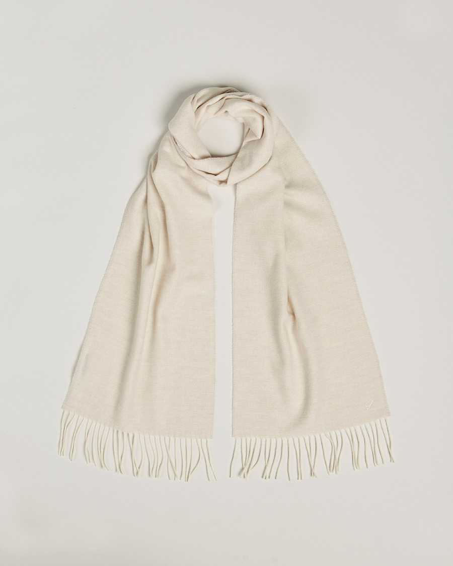 Heren | Stenströms Herringbone Wool Scarf Creme White | Stenströms | Herringbone Wool Scarf Creme White