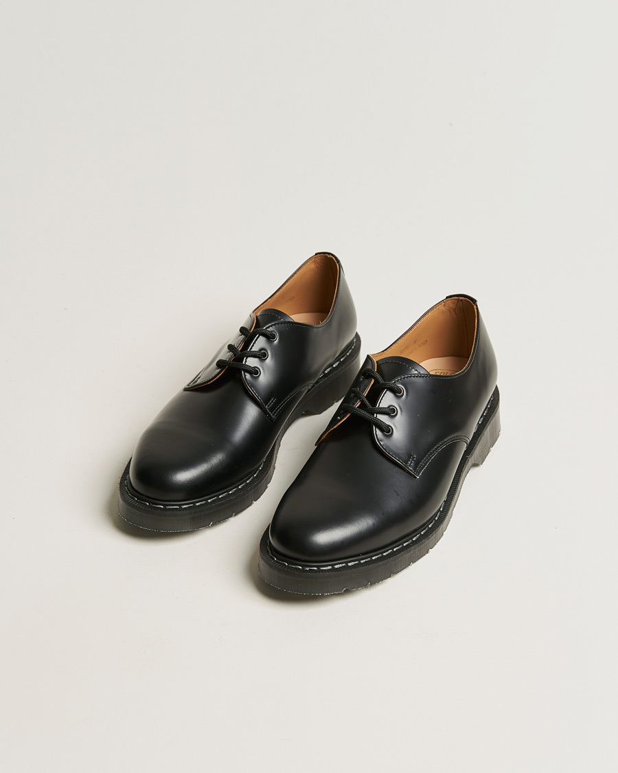 Heren | Handgjorda skor - Skoblockskampanj | Solovair | 3 Eye Gibson Shoe Black Shine