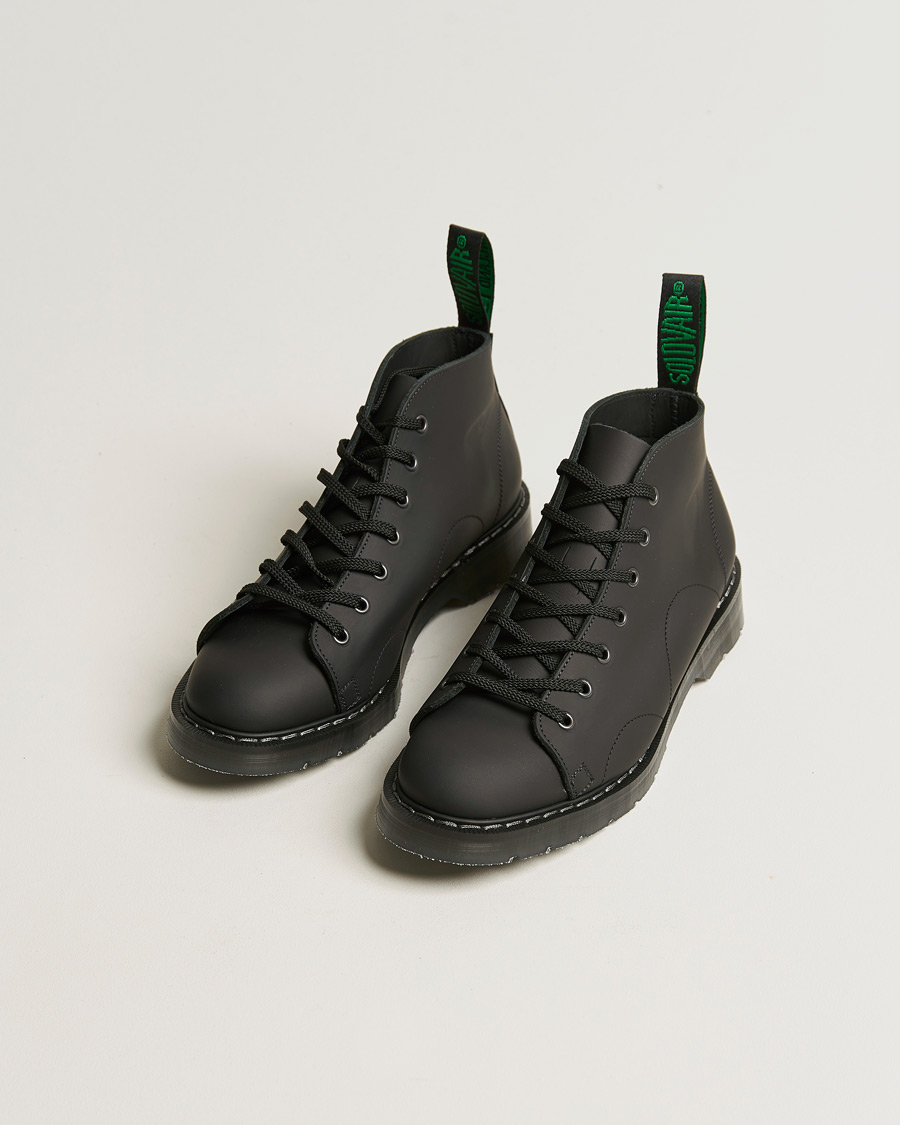 Heren | Zwarte laarzen | Solovair | 7 Eye Monkey Boot Black Greasy