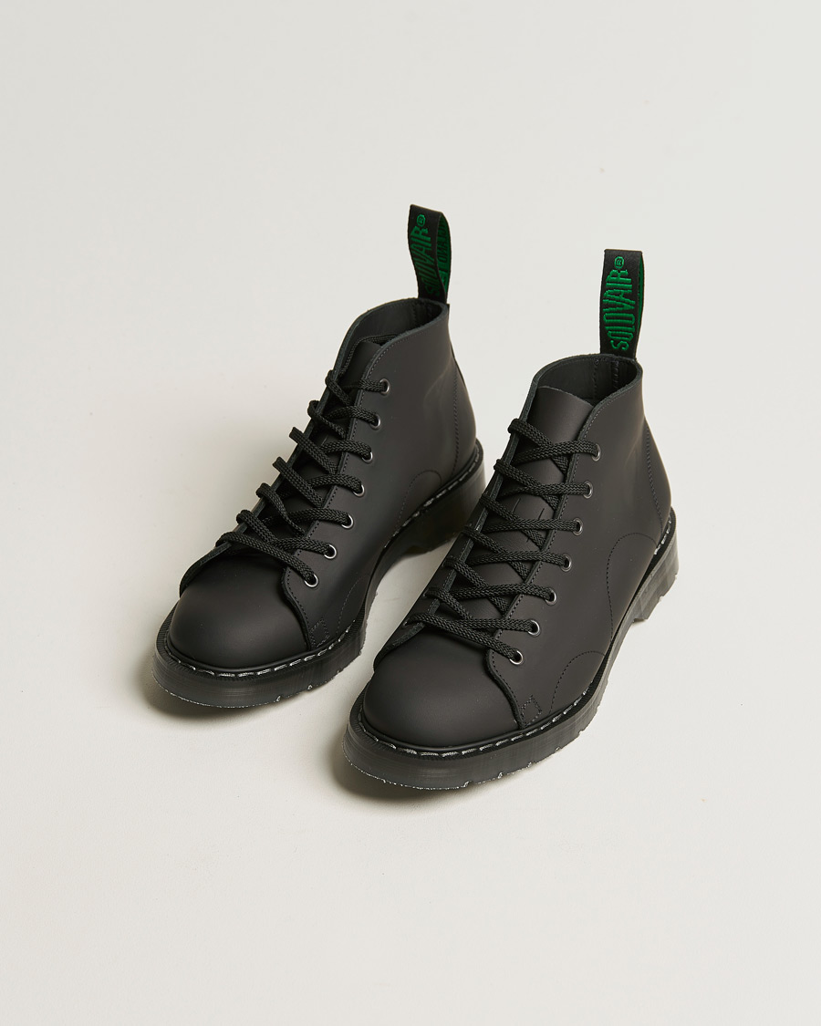 Heren | Laarzen | Solovair | 7 Eye Monkey Boot Black Greasy