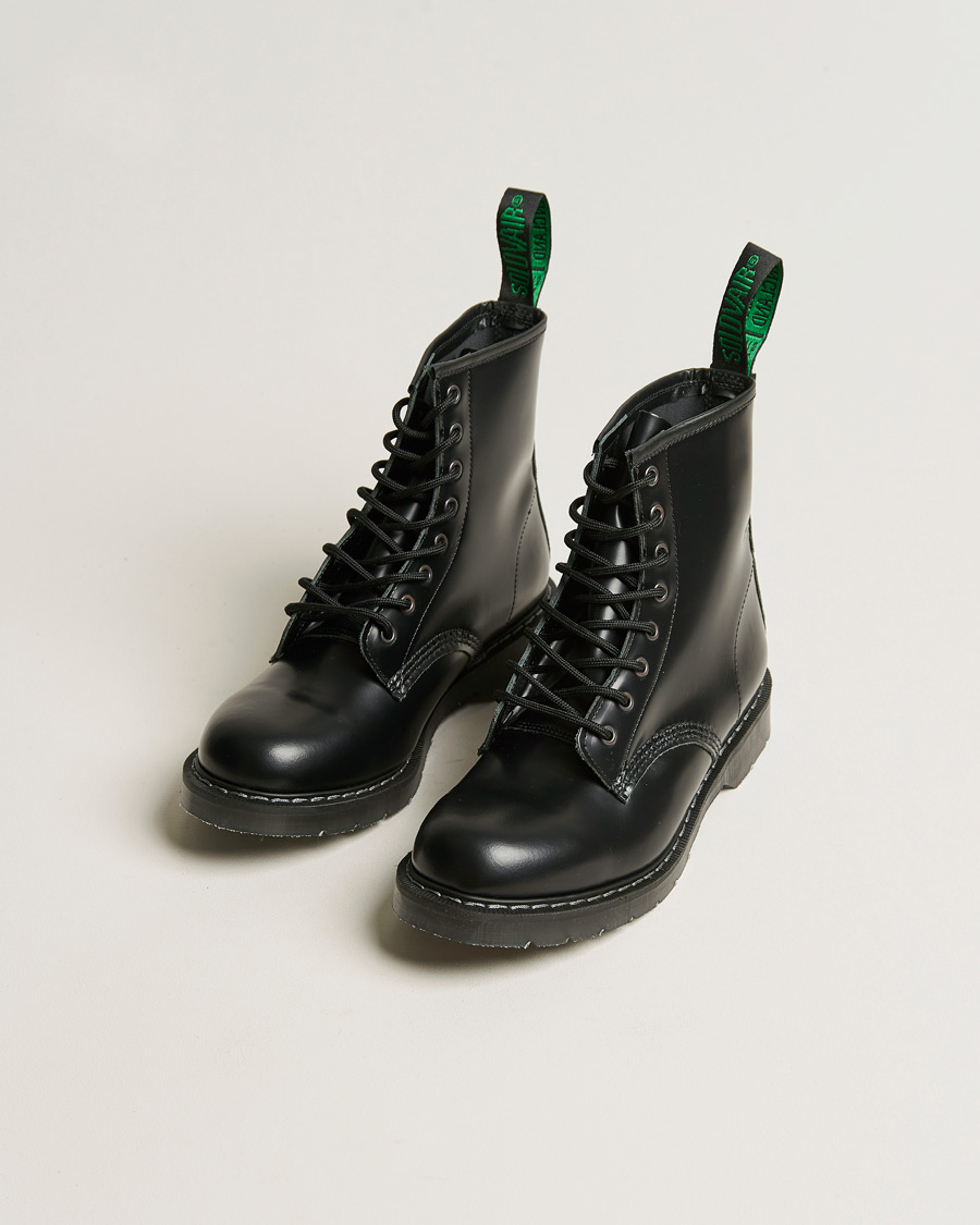 Heren | Best of British | Solovair | 8 Eye Derby Boot Black Shine