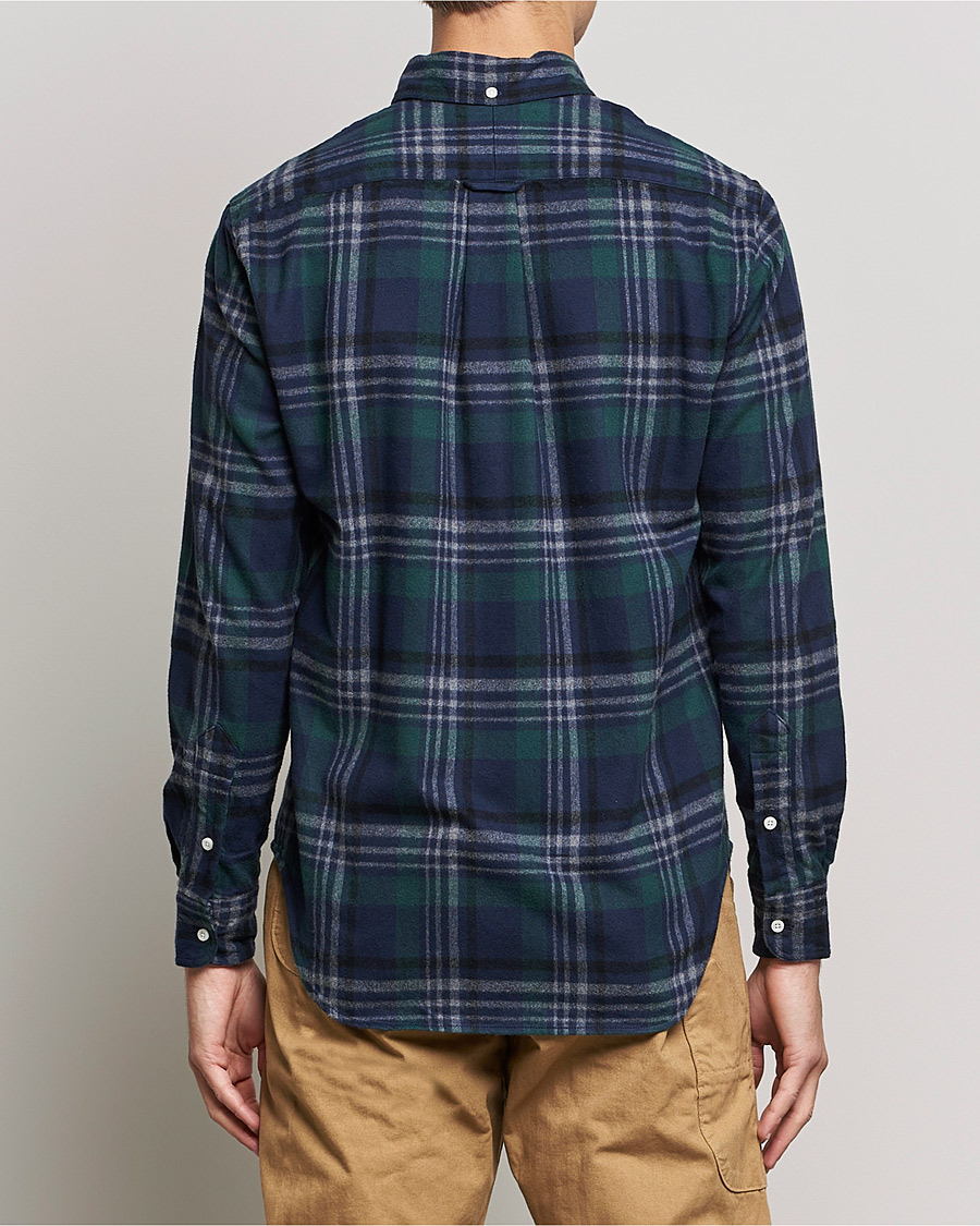 Heren | Overhemden | Gitman Vintage | Button Down Shaggy Flannel Shirt Blackwatch Check