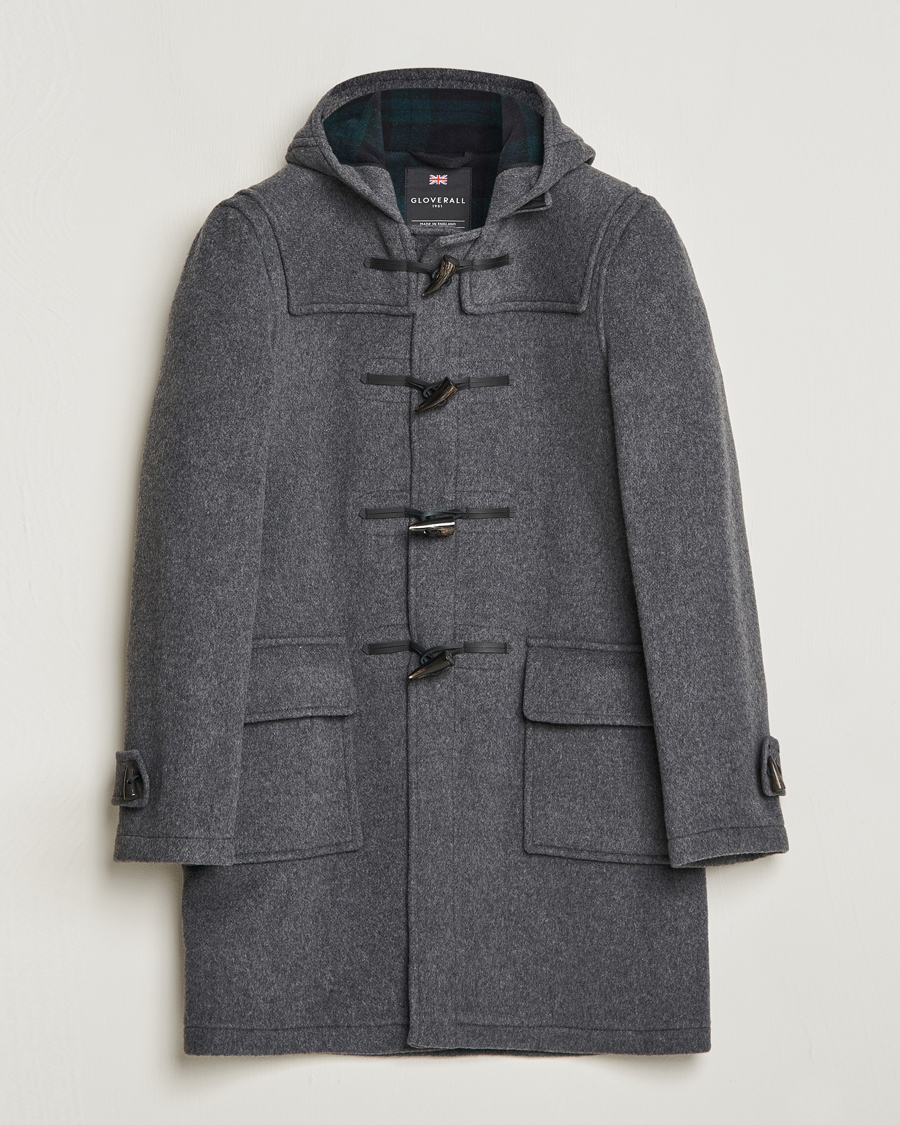Heren | Jassen | Gloverall | Morris Duffle Coat Grey/Blackwatch