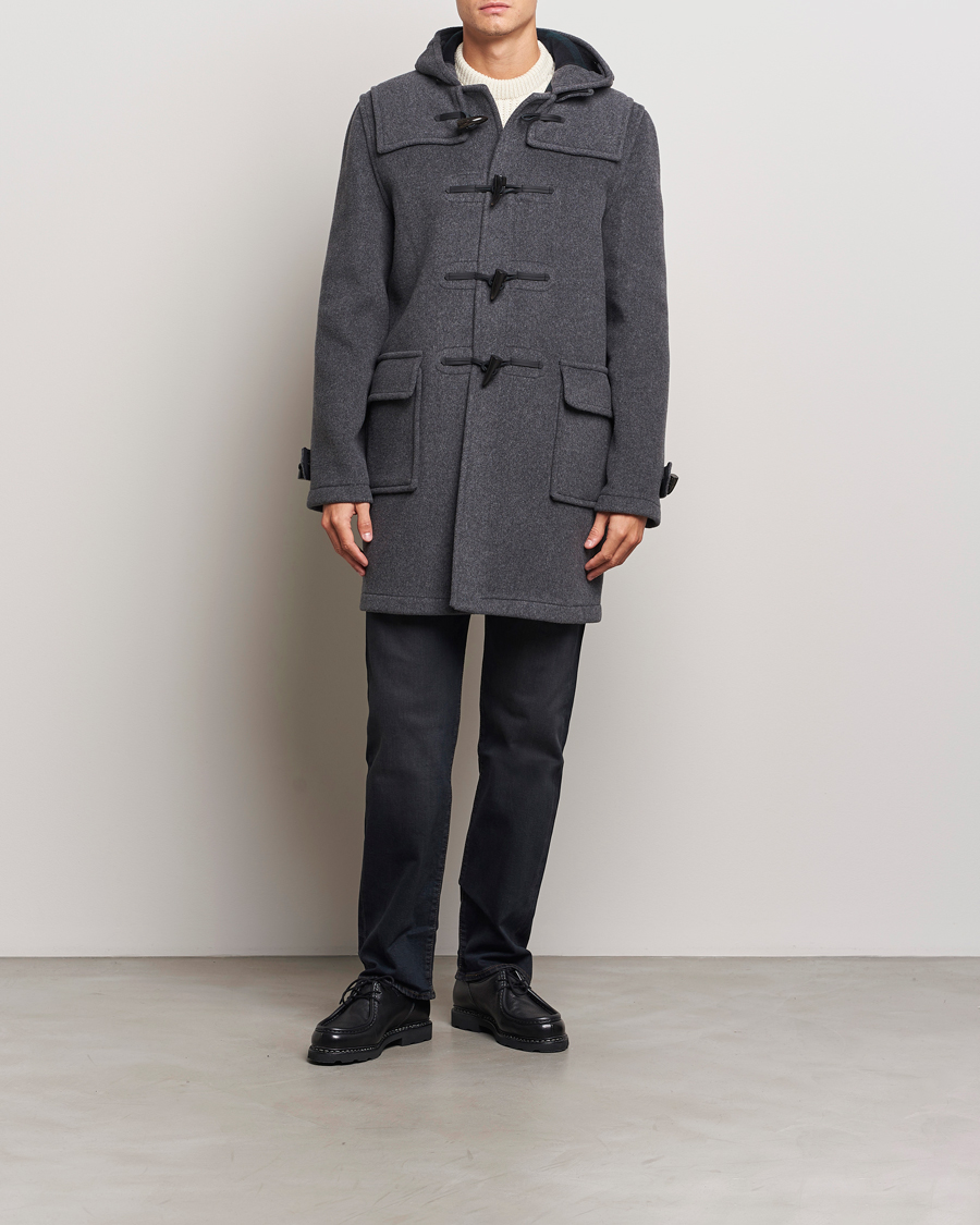 Heren | Jassen | Gloverall | Morris Duffle Coat Grey/Blackwatch