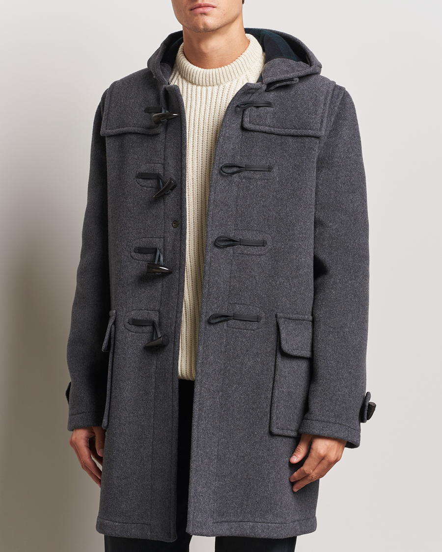Heren | Jassen | Gloverall | Morris Duffle Coat Grey/Blackwatch