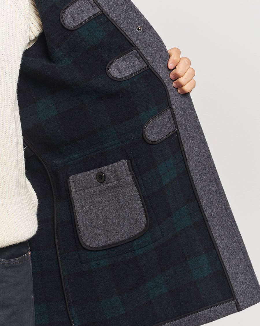 Heren | Jassen | Gloverall | Morris Duffle Coat Grey/Blackwatch