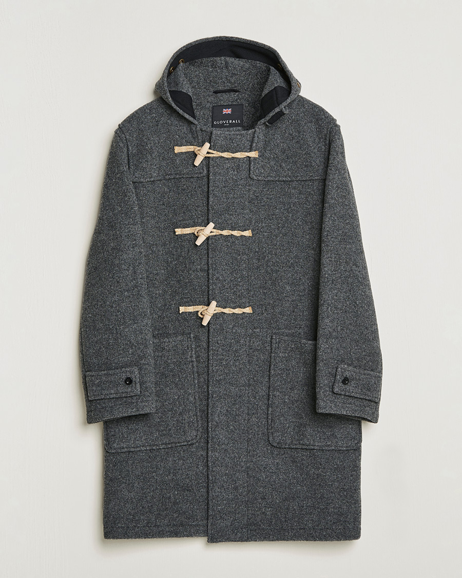 Heren | Jassen | Gloverall | 575 Monty Original Duffle Coat Grey/Blackwatch