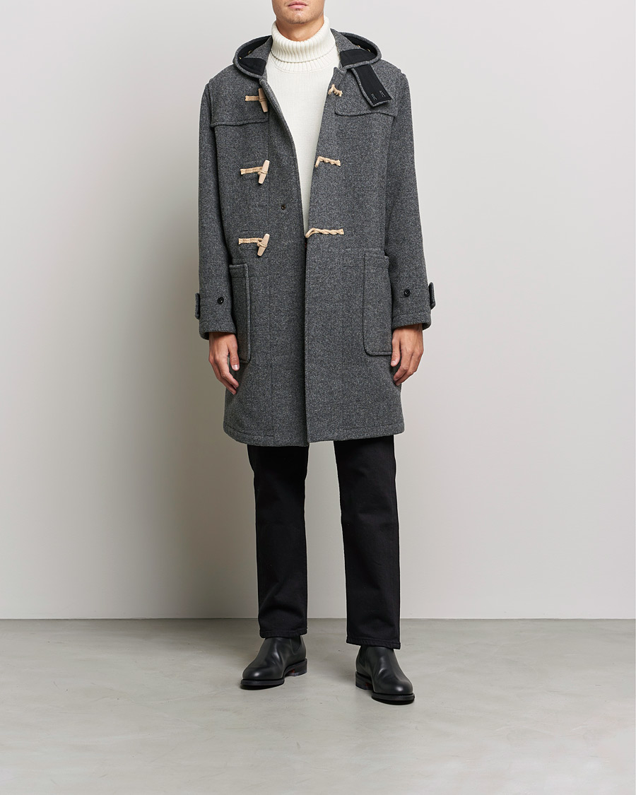 Heren | Jassen | Gloverall | 575 Monty Original Duffle Coat Grey/Blackwatch