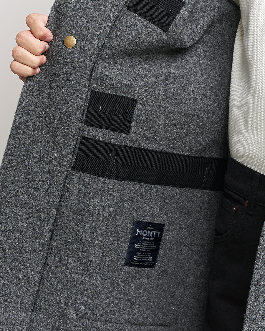 Heren | Jassen | Gloverall | 575 Monty Original Duffle Coat Grey/Blackwatch