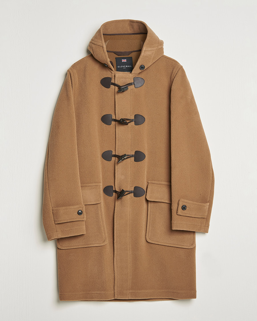 Heren | Jassen | Gloverall | Edmund Herringbone Wool Duffle Camel
