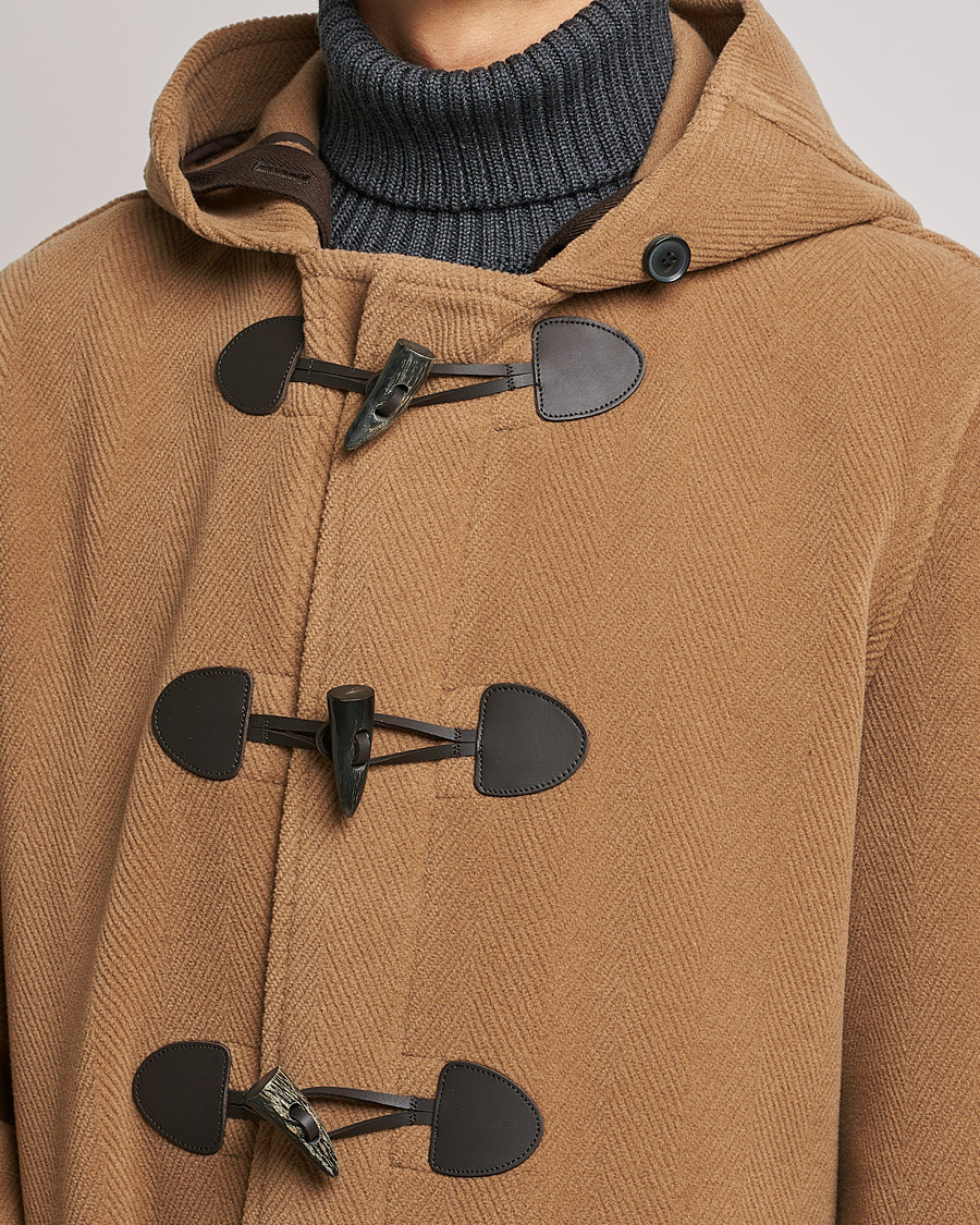 Heren | Jassen | Gloverall | Edmund Herringbone Wool Duffle Camel