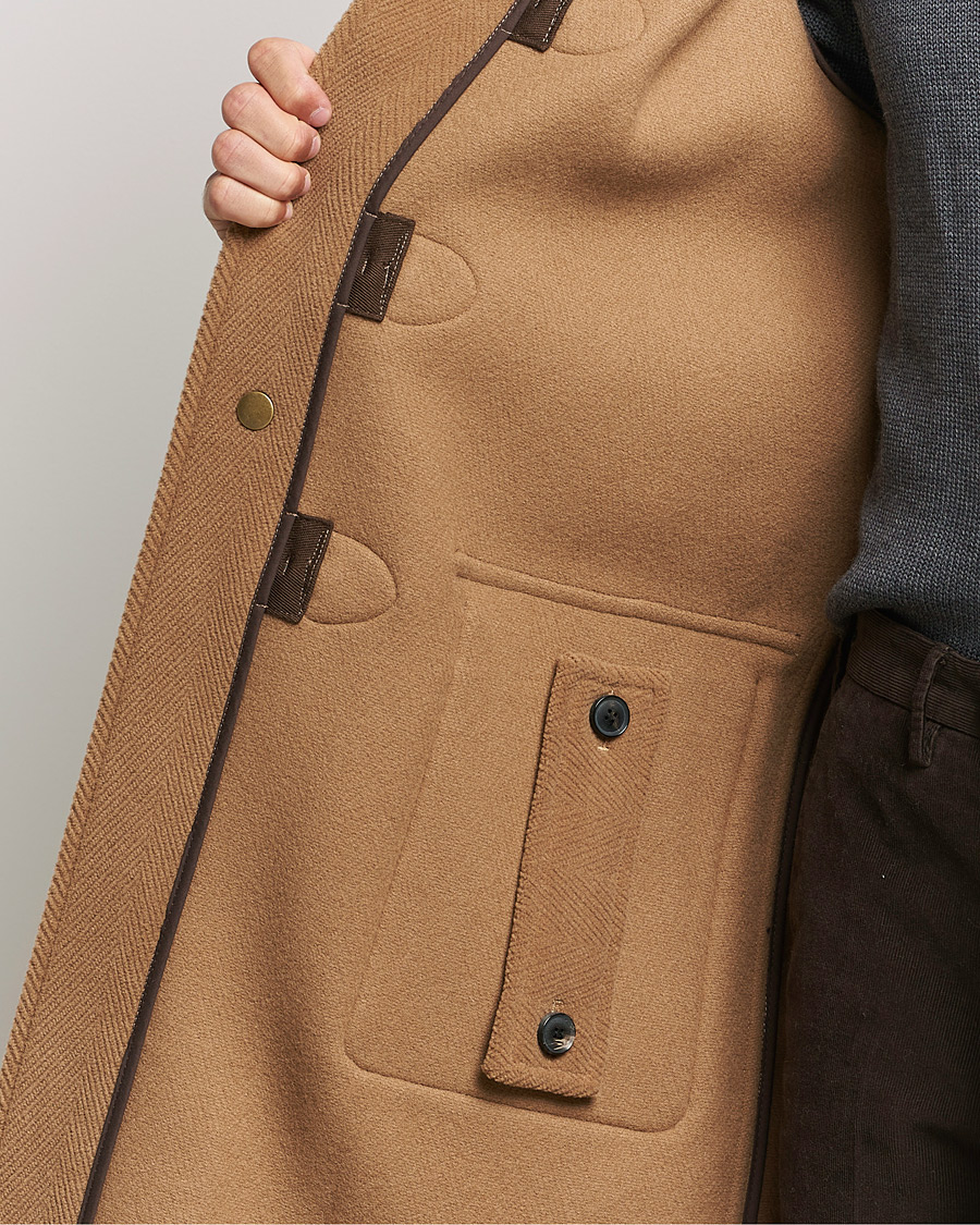 Heren | Jassen | Gloverall | Edmund Herringbone Wool Duffle Camel