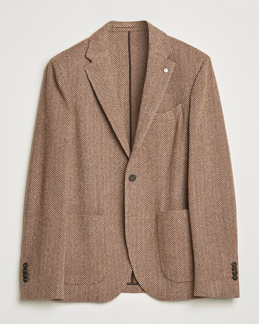 Heren | Blazers | L.B.M. 1911 | Jack Herringbone Wool Blazer Brown