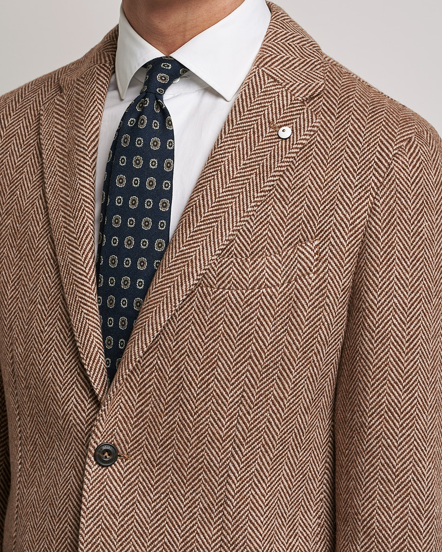 Heren | Blazers | L.B.M. 1911 | Jack Herringbone Wool Blazer Brown