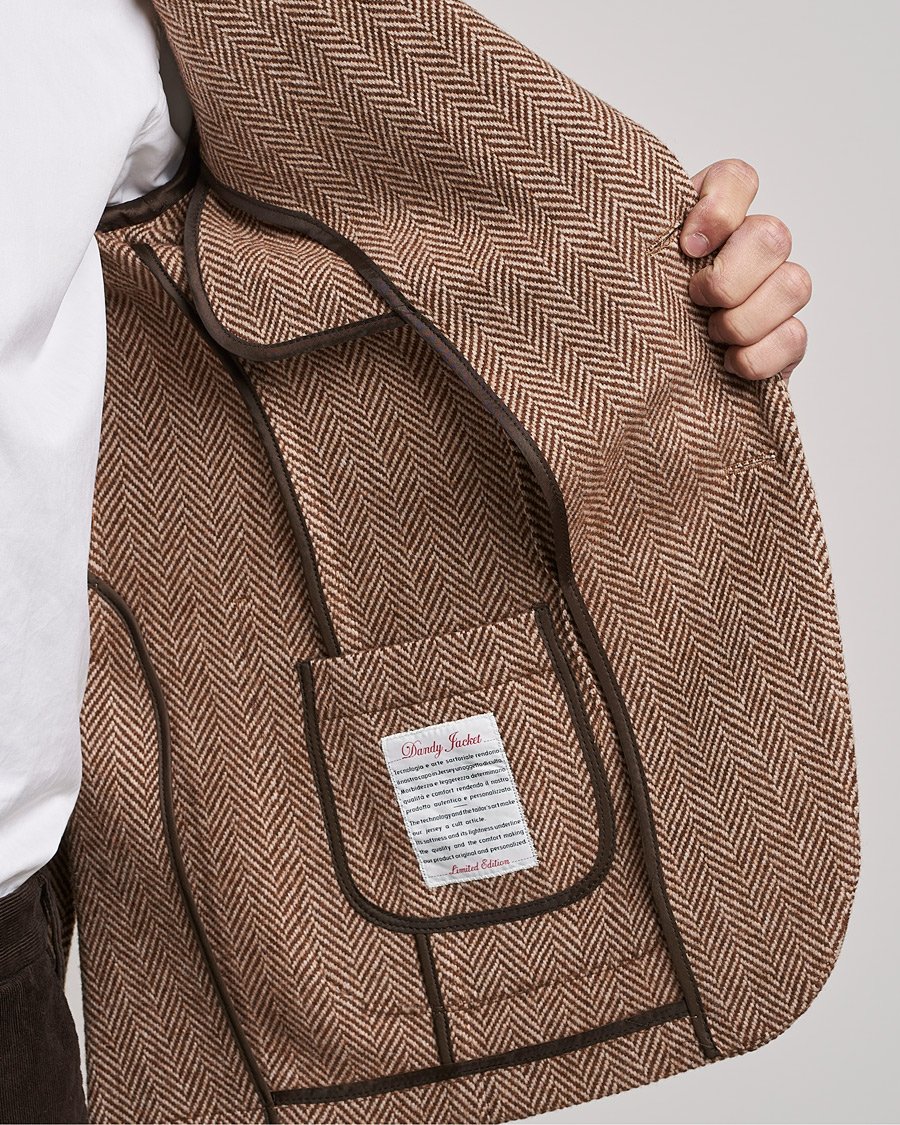 Heren | Blazers | L.B.M. 1911 | Jack Herringbone Wool Blazer Brown