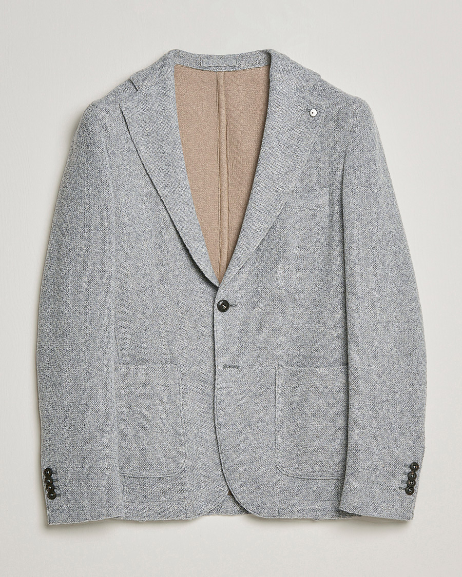 Heren | Blazers | L.B.M. 1911 | Punto Knitted Wool Structure Blazer Grey