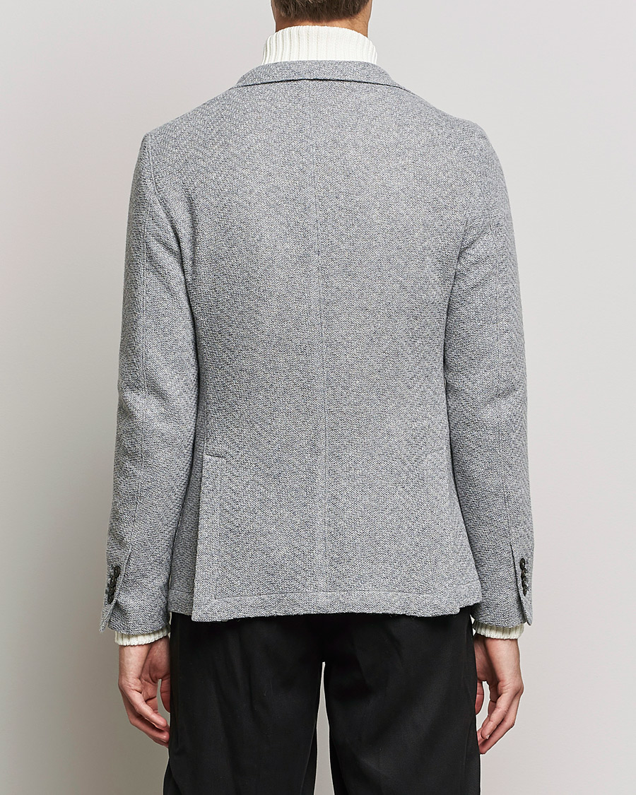 Heren | Blazers | L.B.M. 1911 | Punto Knitted Wool Structure Blazer Grey