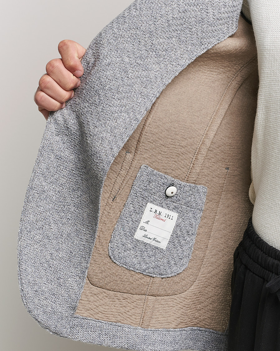 Heren | Blazers | L.B.M. 1911 | Punto Knitted Wool Structure Blazer Grey