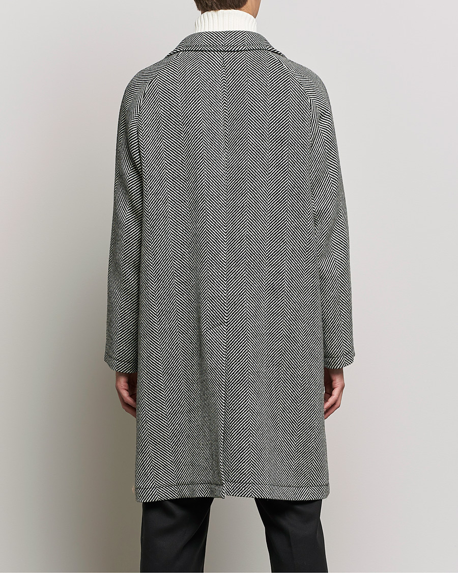 Heren | Jassen | L.B.M. 1911 | Herringbone Raglan Wool Coat Black/White
