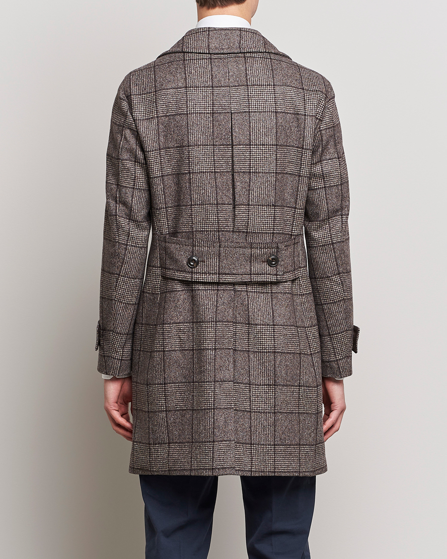 Heren | Jassen | L.B.M. 1911 | Double Breasted Checked Wool Coat Brown