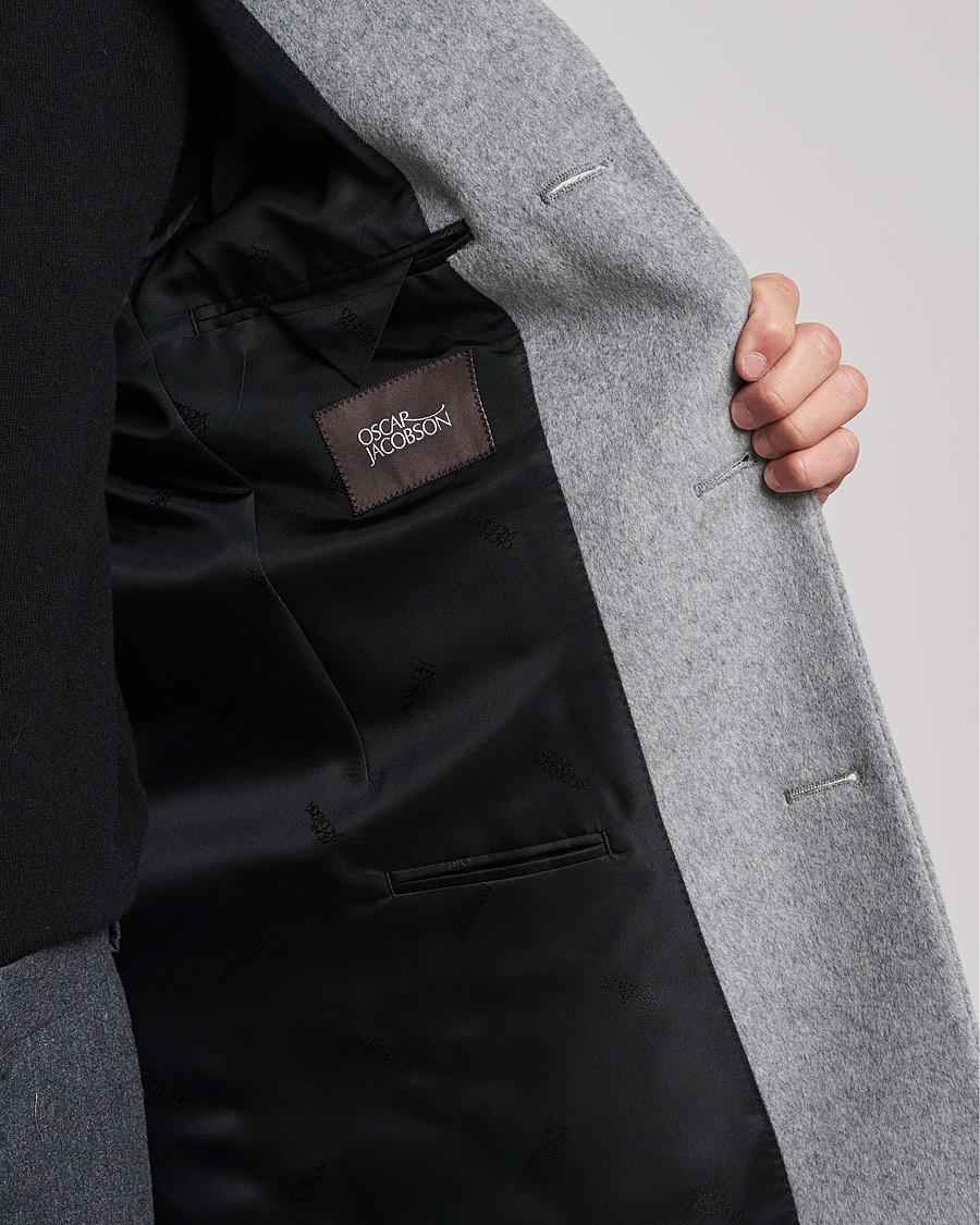 Heren | Jassen | Oscar Jacobson | Storvik Wool/Cashmere Coat Light Grey