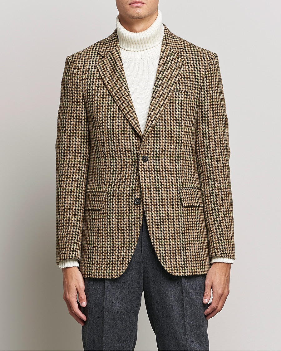 Heren | Blazers | Oscar Jacobson | Freeman Moon Houndstooth Tweed Blazer Beige