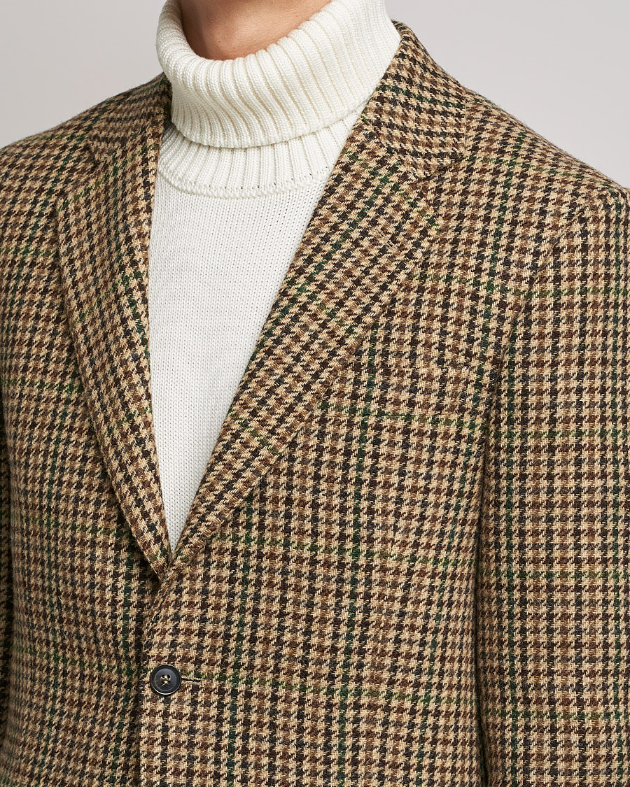 Heren | Blazers | Oscar Jacobson | Freeman Moon Houndstooth Tweed Blazer Beige