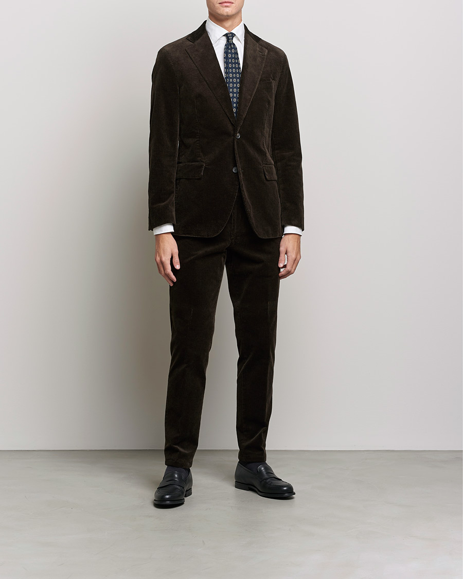 Heren | Blazers | Oscar Jacobson | Ferry Soft Cord Blazer Brown