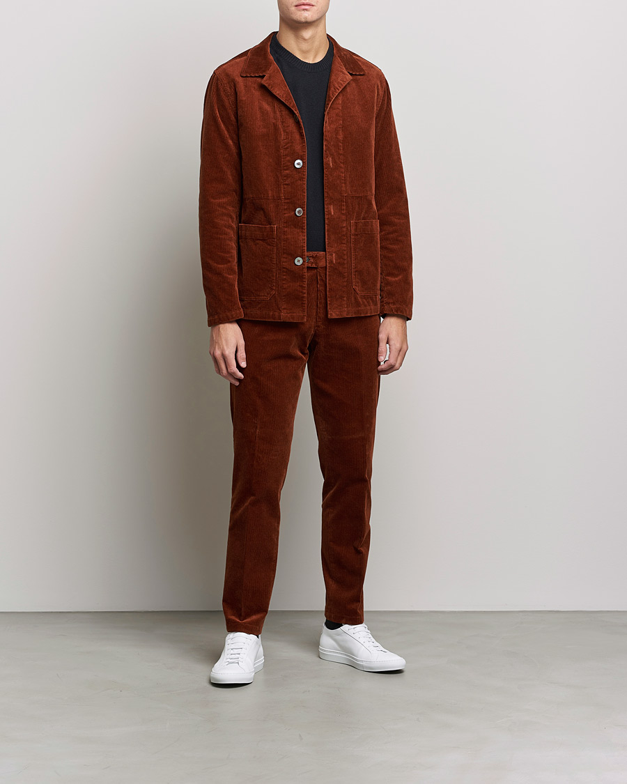 Heren | Broeken | Oscar Jacobson | Denz Corduroy Trousers Orange