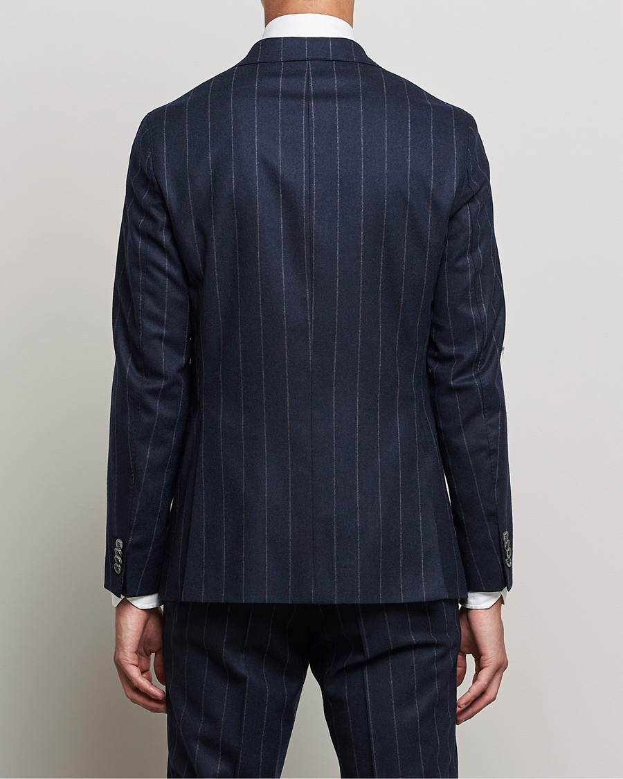 Heren | Pakken | Oscar Jacobson | Ego Pinstripe Wool Flannel Suit Navy