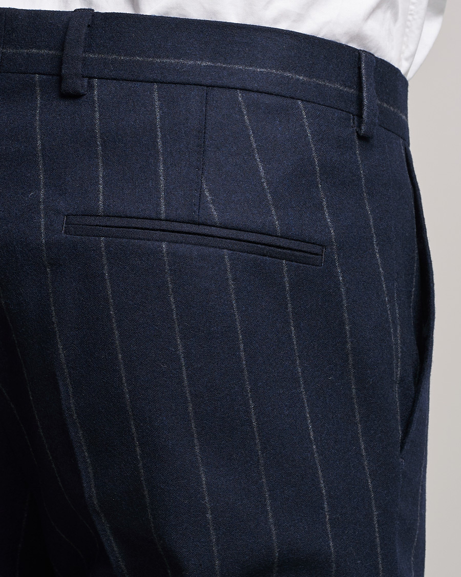 Heren | Pakken | Oscar Jacobson | Ego Pinstripe Wool Flannel Suit Navy