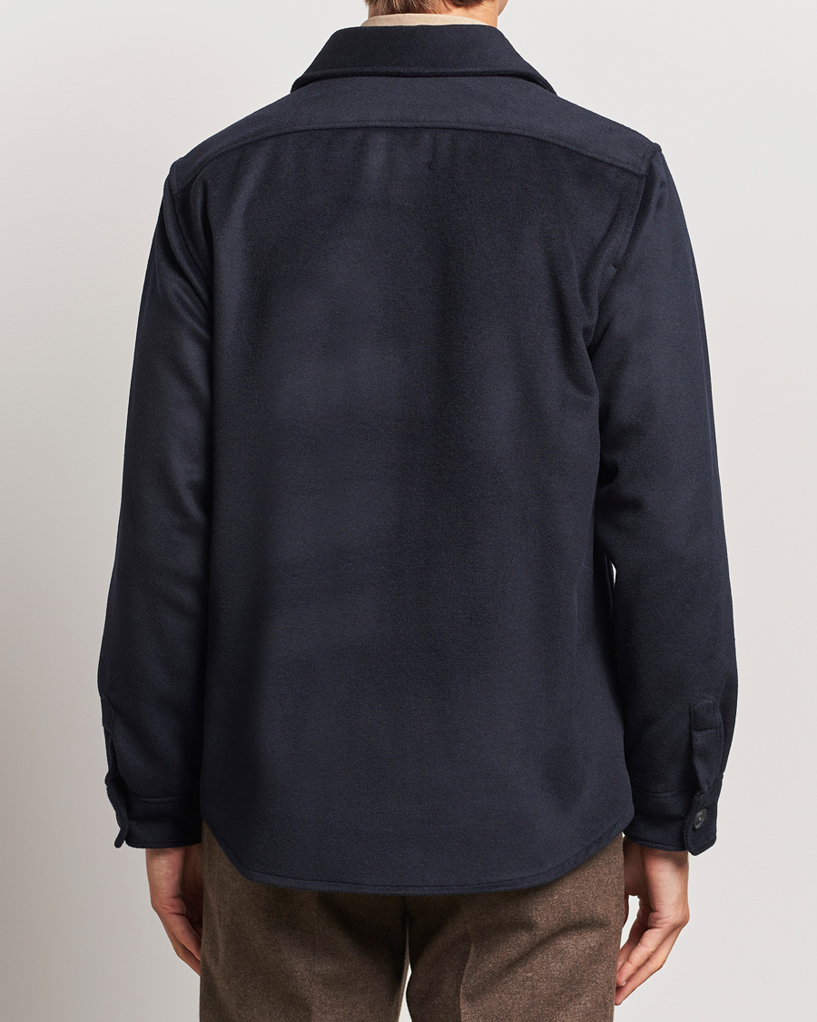 Heren | Overhemden | Oscar Jacobson | Maverick Wool/Cashmere Shirt Jacket Navy