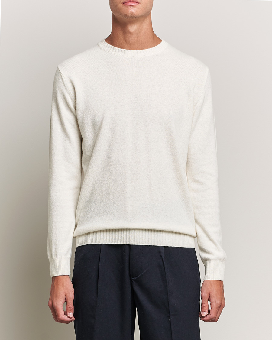 Heren | Truien | Oscar Jacobson | Valter Wool/Cashmere Round Neck Creme