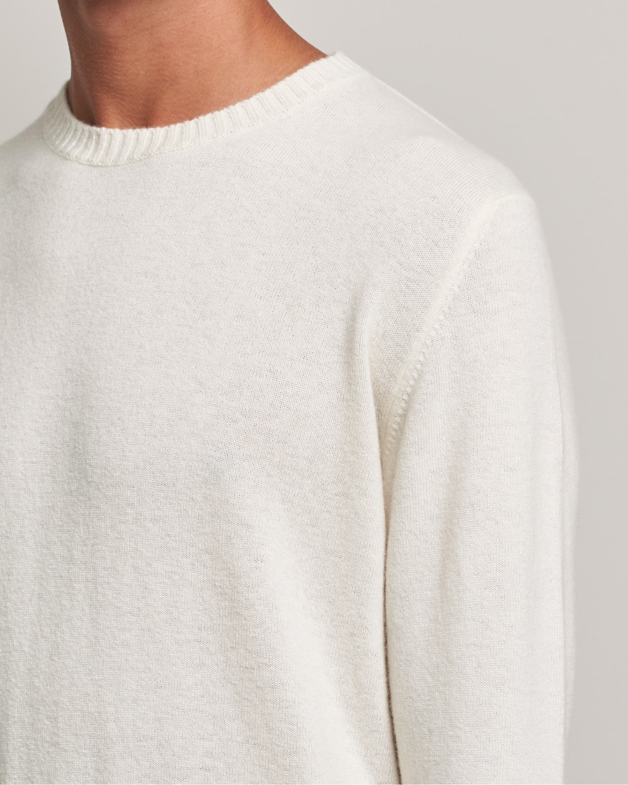Heren | Truien | Oscar Jacobson | Valter Wool/Cashmere Round Neck Creme