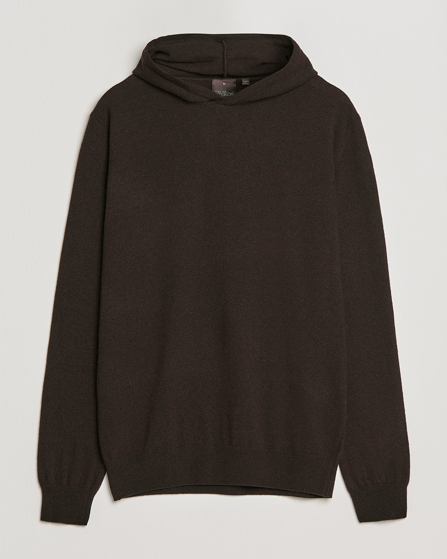 Heren | Truien | Oscar Jacobson | Pascal Wool/Cashmere Hoodie Brown