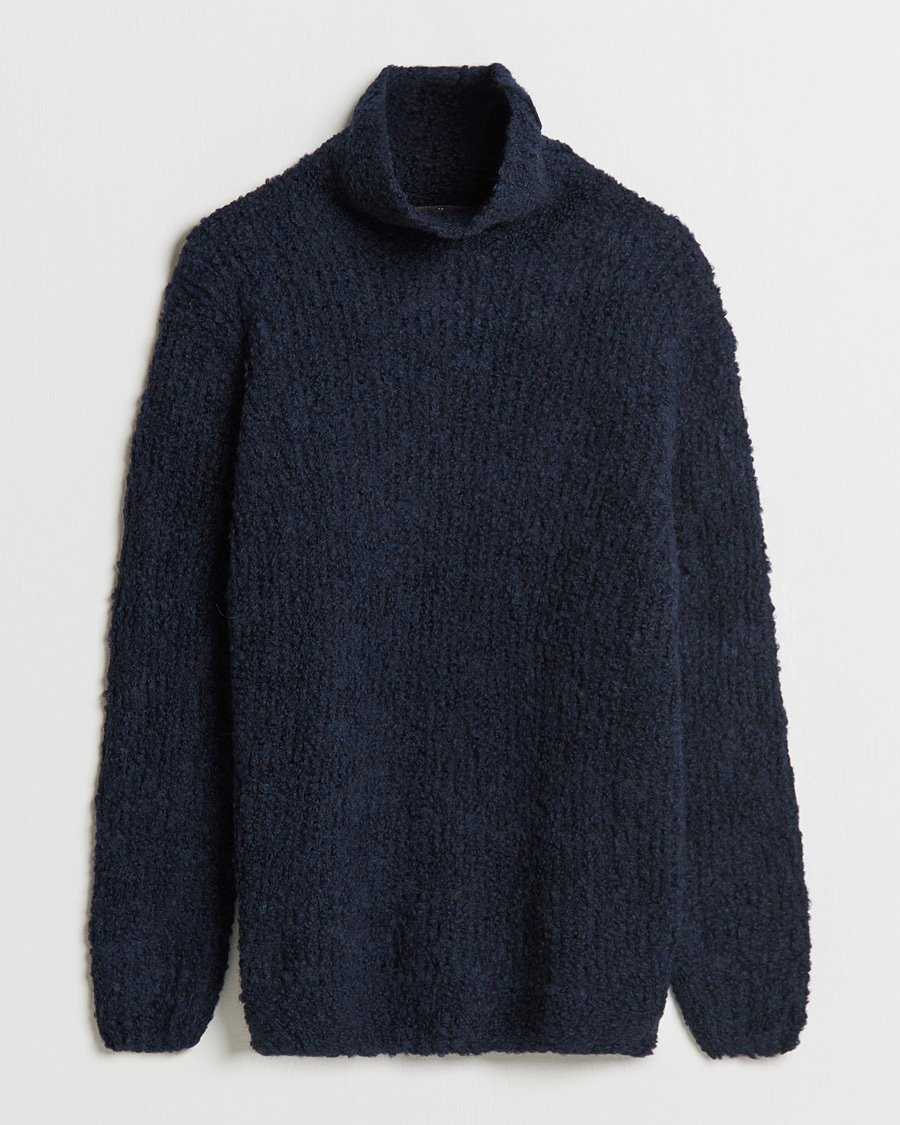 Heren | Truien | Oscar Jacobson | Krister Wool/Alpaca Rollneck Navy