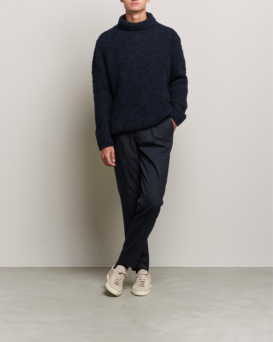 Heren | Truien | Oscar Jacobson | Krister Wool/Alpaca Rollneck Navy