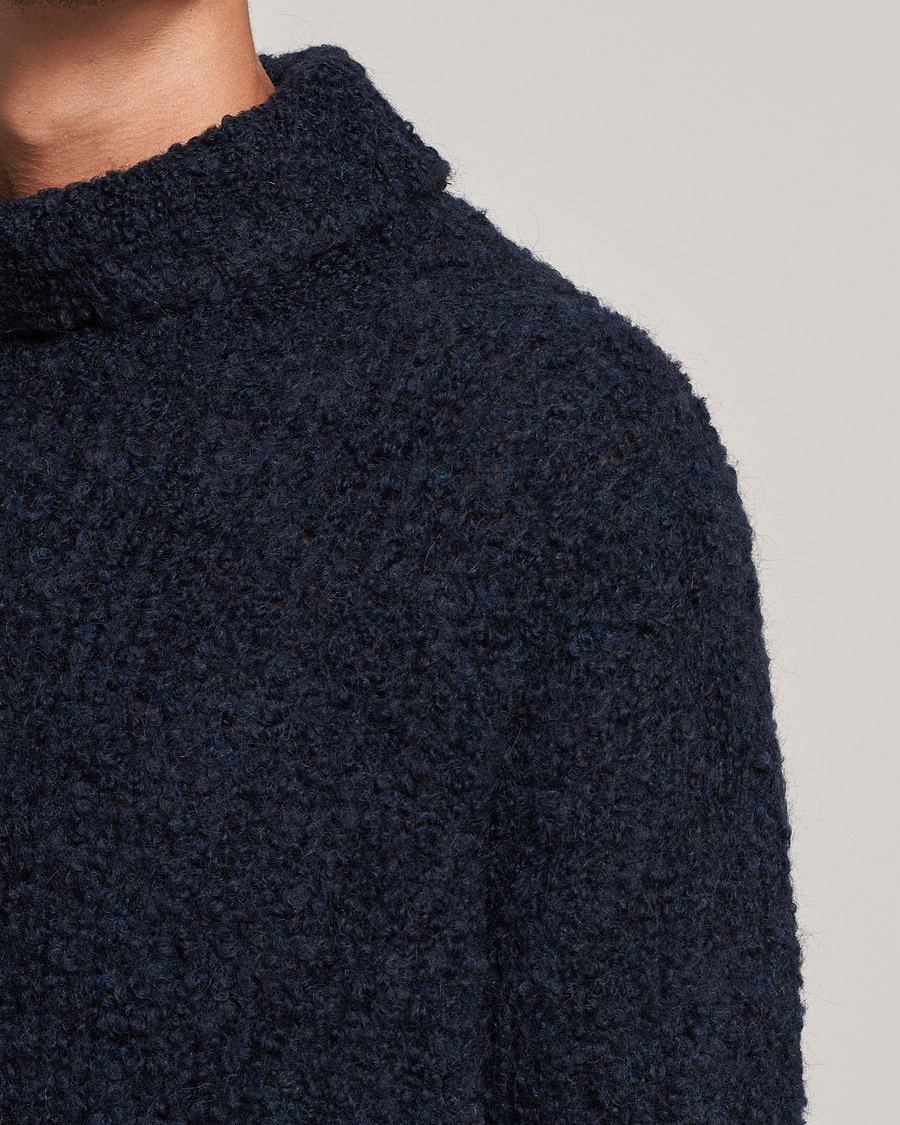 Heren | Truien | Oscar Jacobson | Krister Wool/Alpaca Rollneck Navy